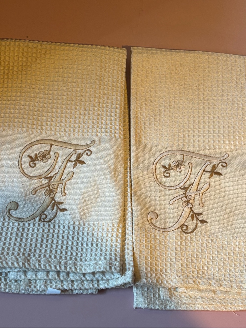2 Tea Towels - Monogram “F” - 100% cotton